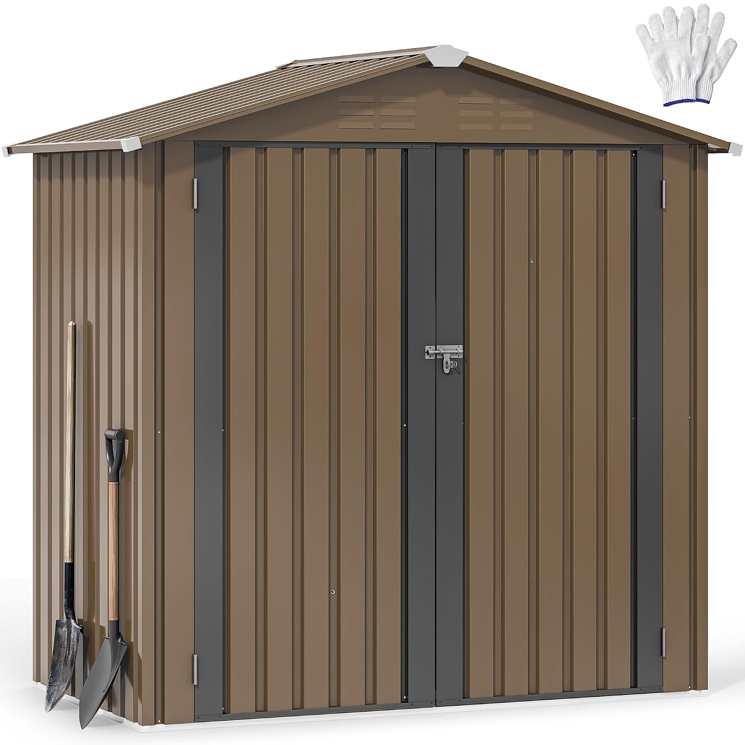 Outdoor Furniture Metal - Abri de jardin métallique 6x4 pieds,