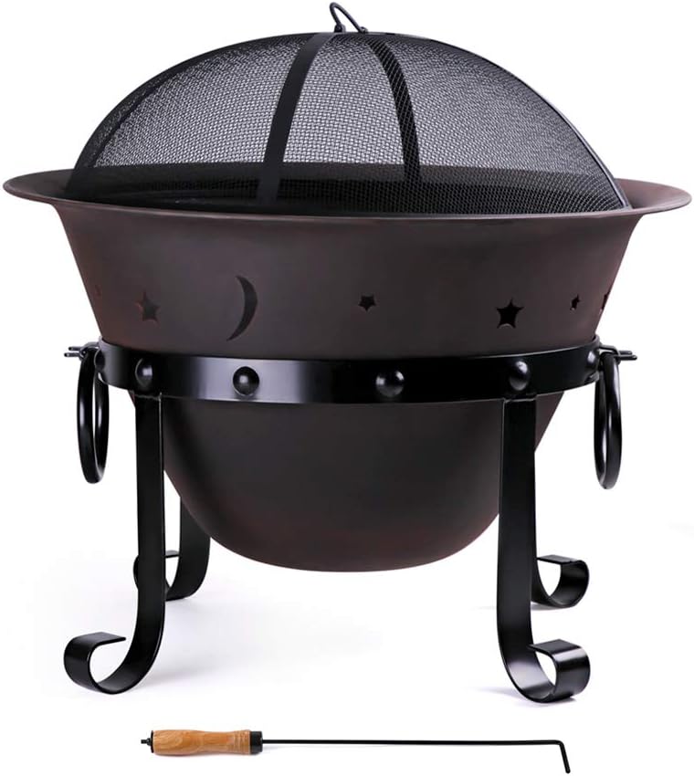 Fire Pit Bowl - Brasero en fonte, 29 pouces, rond,