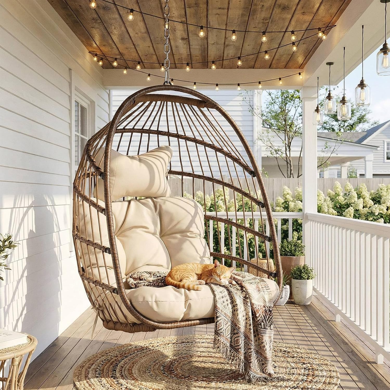 Hanging Egg Chair - Fauteuil suspendu d'extérieur sans support, chaise