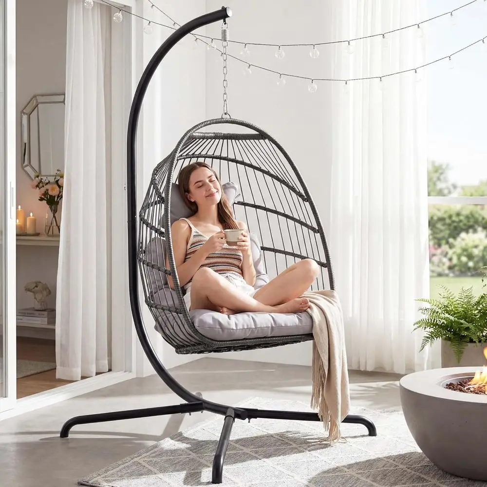 Hanging Egg Chair - Fauteuil suspendu d'extérieur et d'intérieur avec