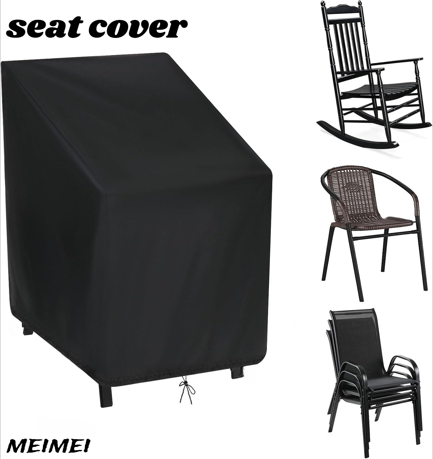 Outdoor Furniture With Covers - Housse anti-poussière pour chaise empilée, sac