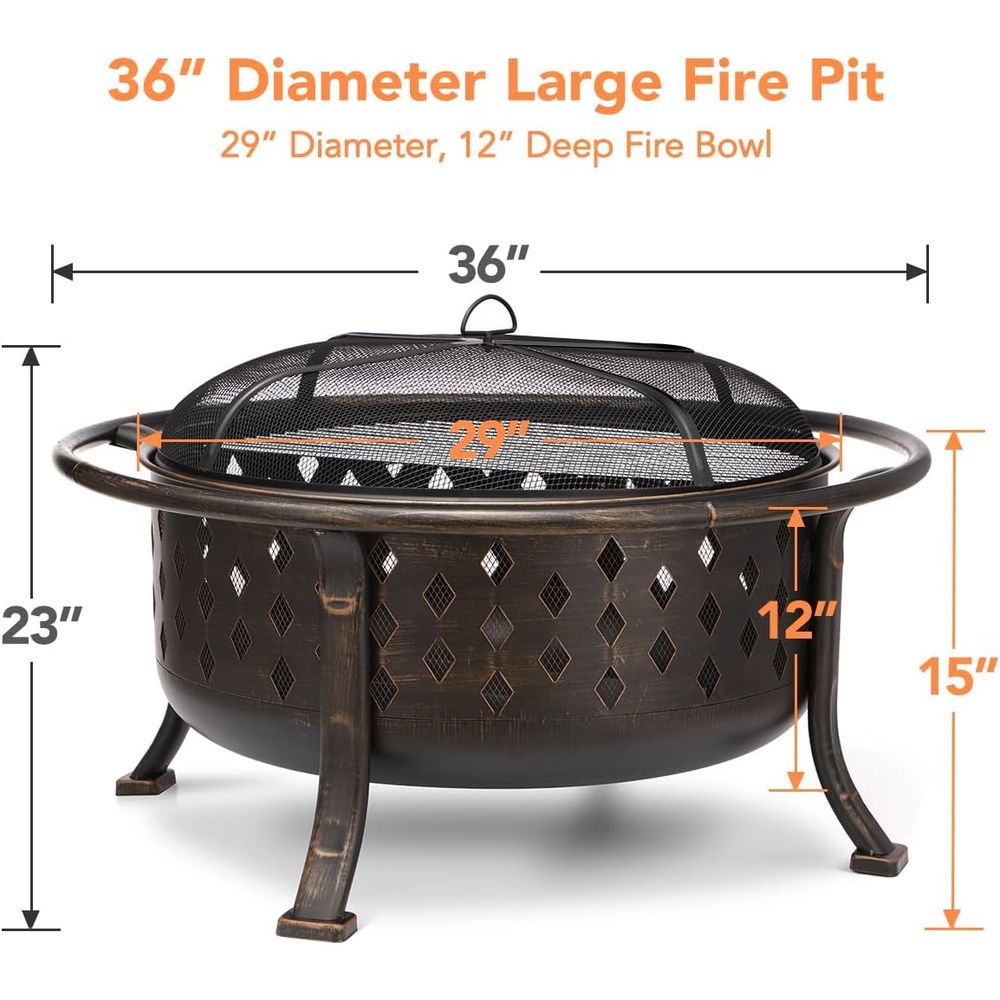 Brasero extérieur de 36 pouces - Fire Pit Bowl avis et prix