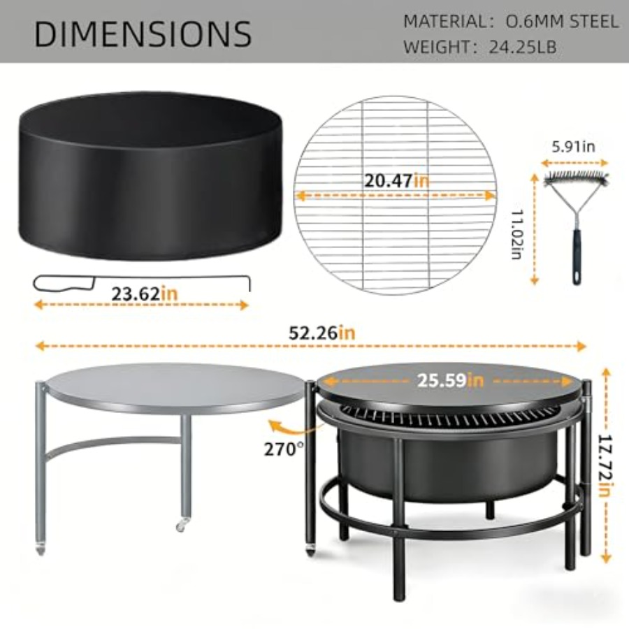 Brasero extérieur pour jardin, - Fire Pit Bowl avis et prix