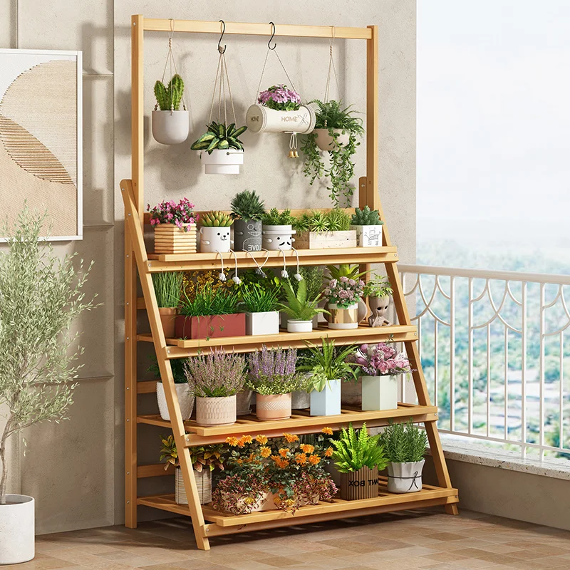 Étagère à fleurs en bois massi - Outdoor Furniture Wooden avis et prix