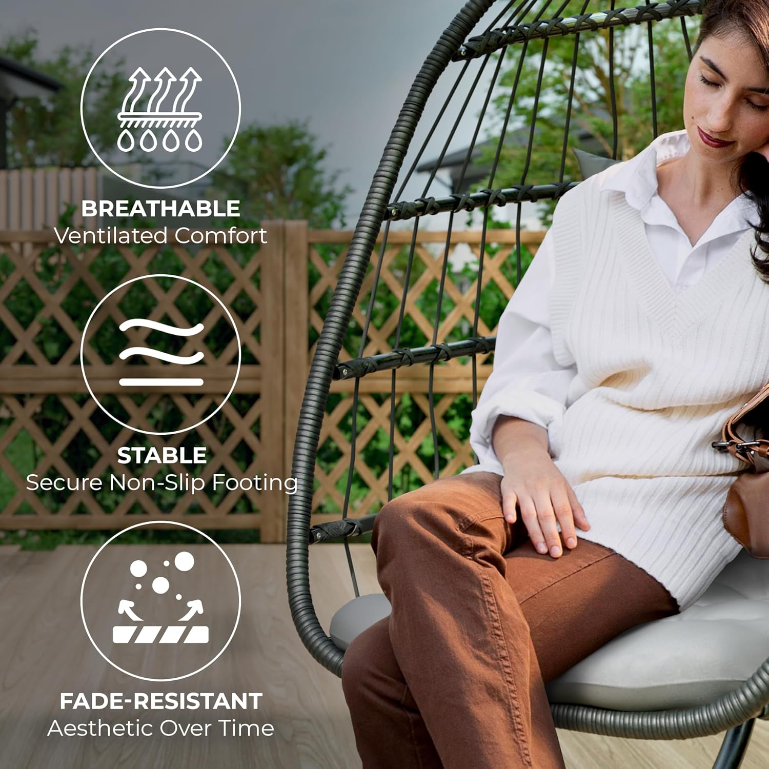 Fauteuil suspendu avec support - Hanging Egg Chair avis et prix