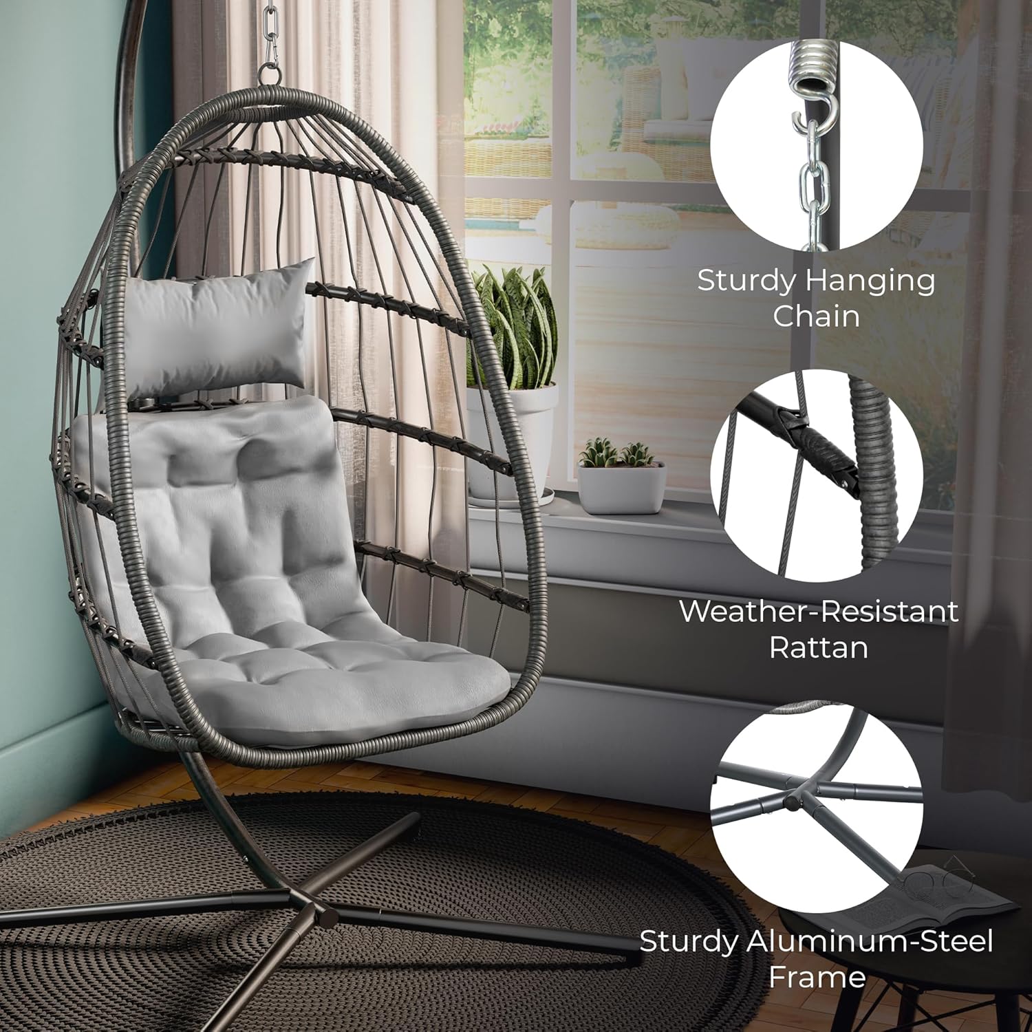Fauteuil suspendu avec support - Hanging Egg Chair avis et prix