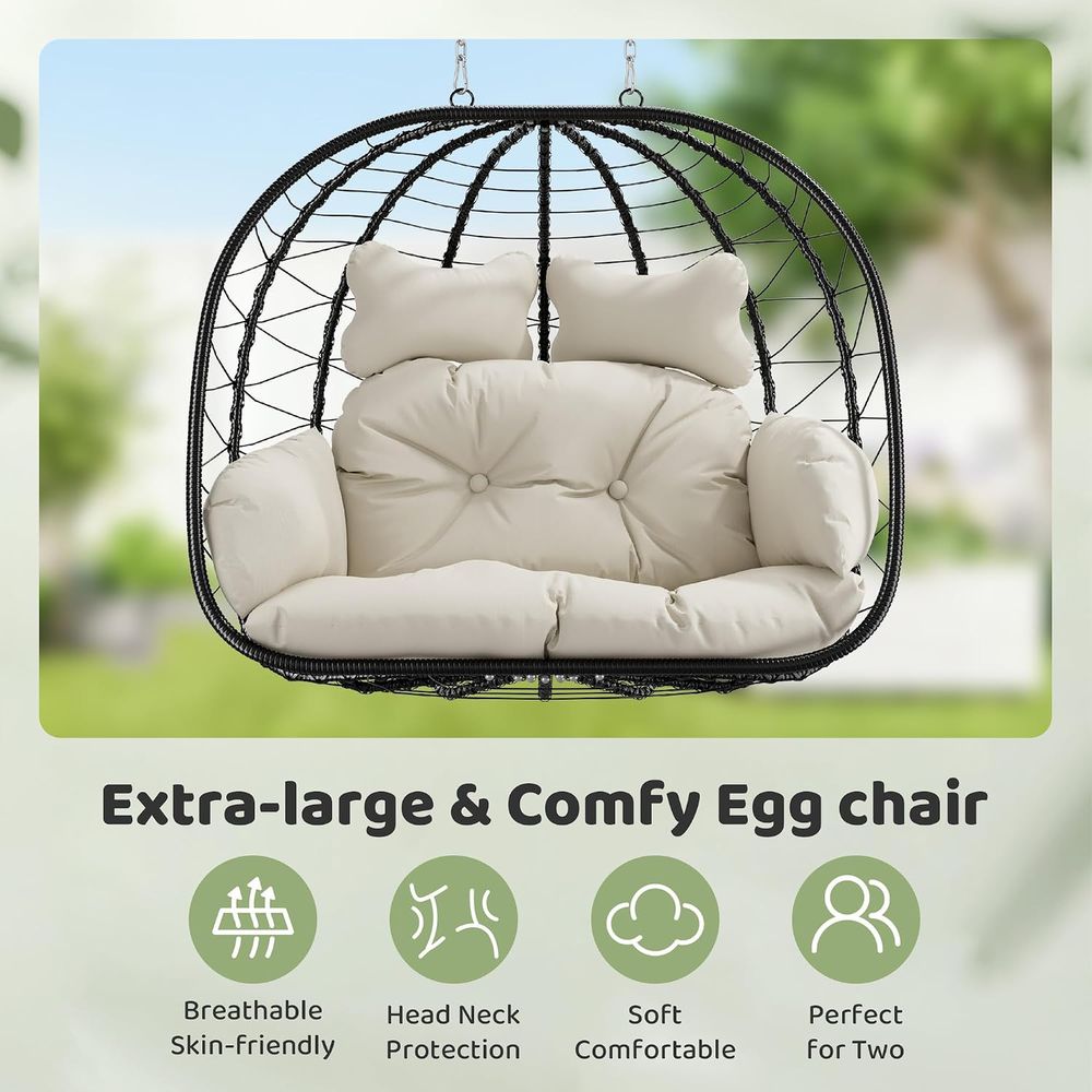 Fauteuil suspendu double avec  - Hanging Egg Chair avis et prix